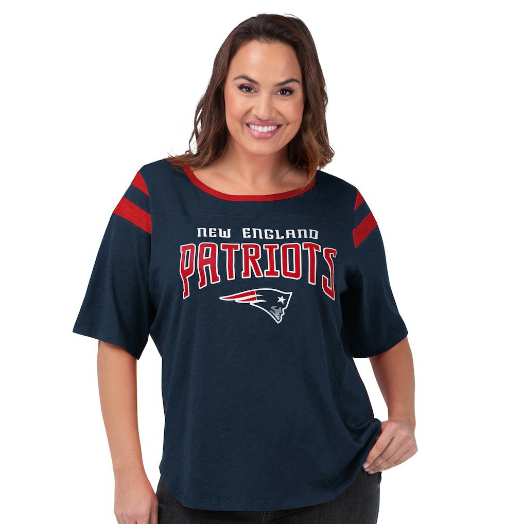 New England Patriots G-III 4Her by Carl Banks Women's Plus Size Linebacker T-Shirt - Navy - NFL