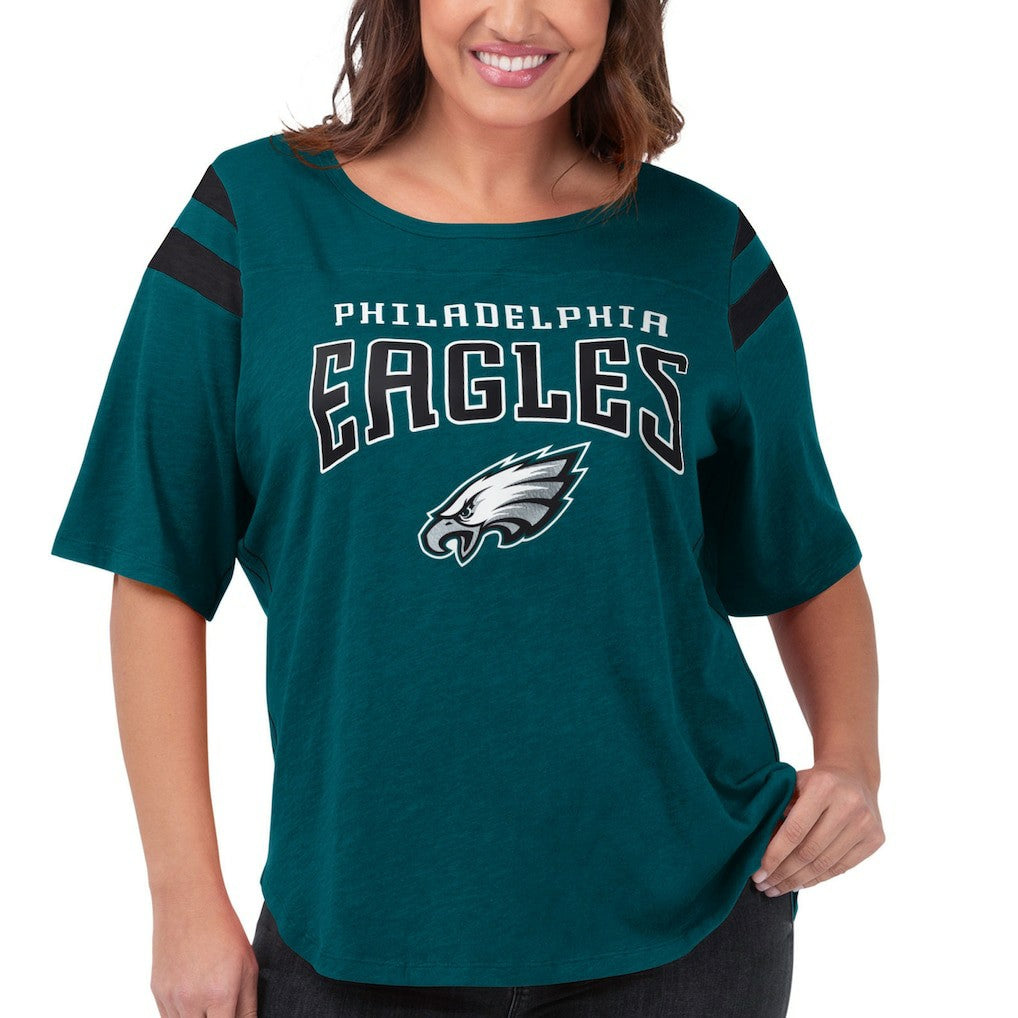 Philadelphia Eagles G-III 4Her by Carl Banks Women's Plus Size Linebacker T-Shirt - Green - NFL