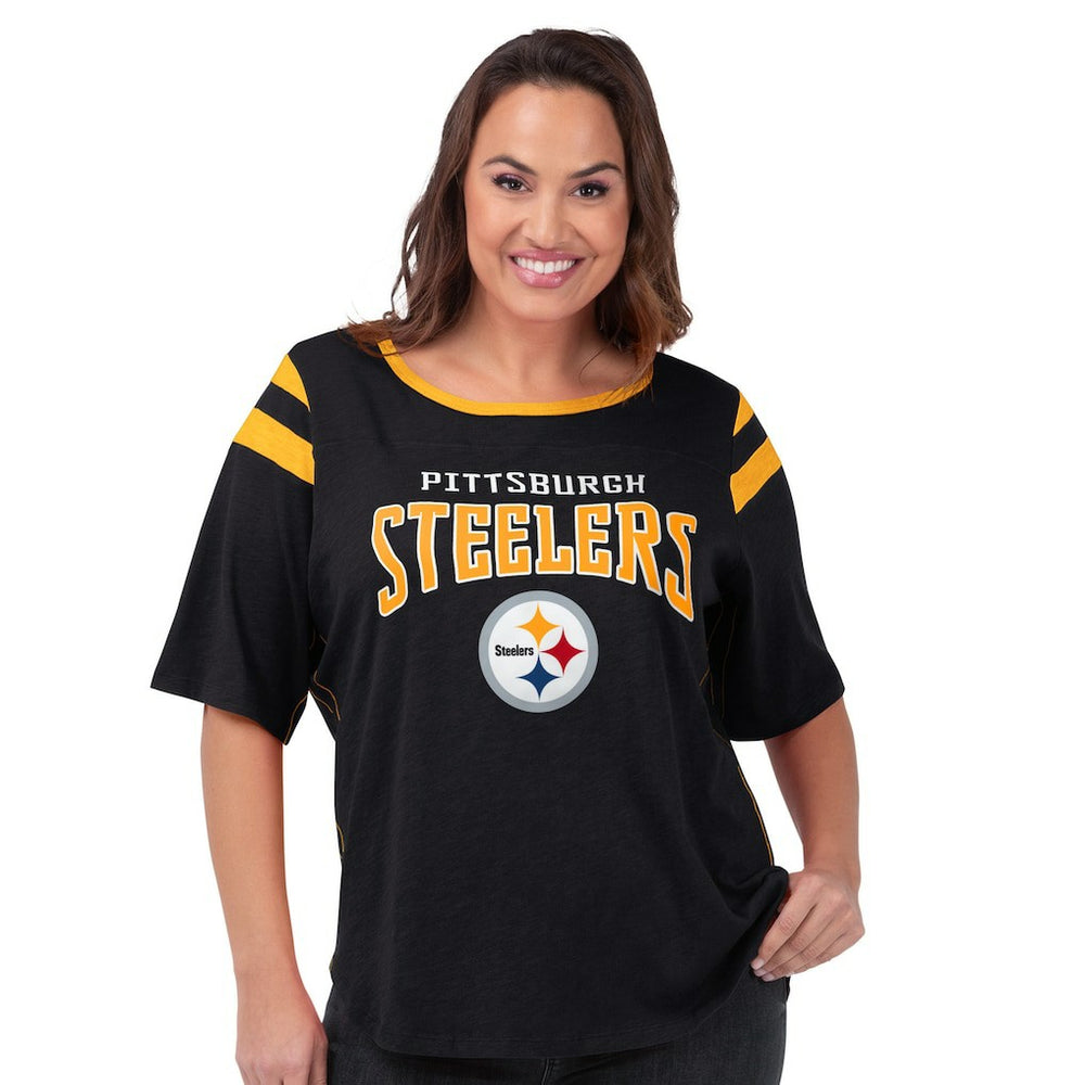 Pittsburgh Steelers G-III 4Her by Carl Banks Women's Plus Size Linebacker T-Shirt - Black - NFL