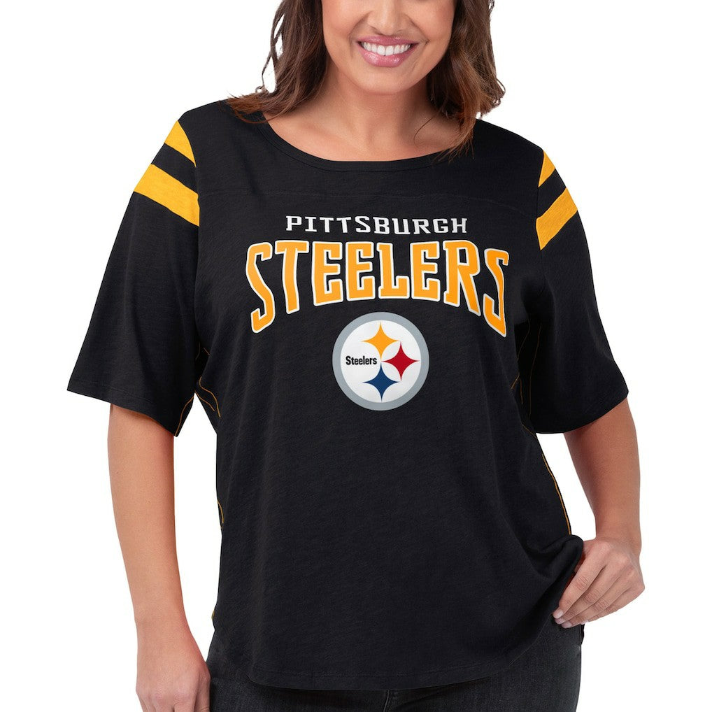 Pittsburgh Steelers G-III 4Her by Carl Banks Women's Plus Size Linebacker T-Shirt - Black - NFL