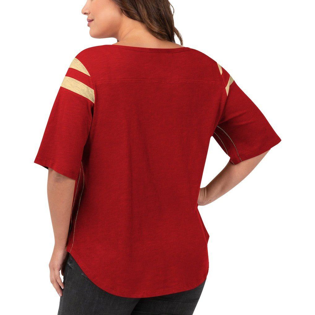 San Francisco 49ers G-III 4Her by Carl Banks Women's Plus Size Linebacker T-Shirt - Red - NFL