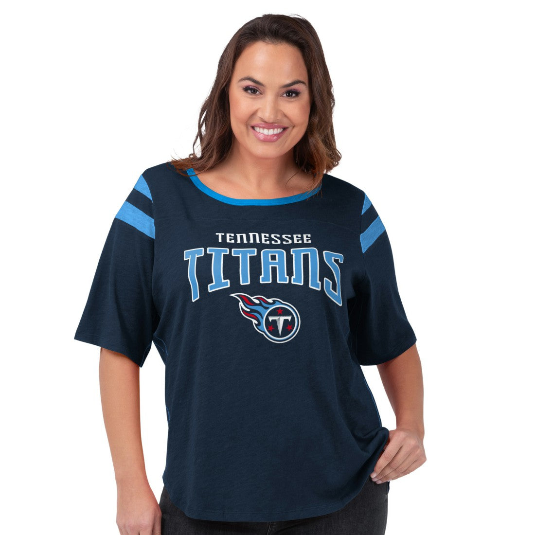 Tennessee Titans G-III 4Her by Carl Banks Women's Plus Size Linebacker T-Shirt - Navy - NFL
