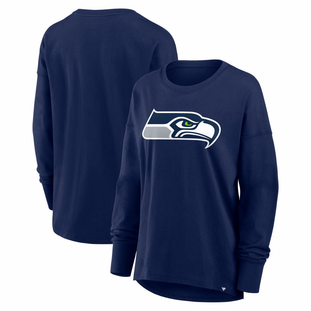 Seattle Seahawks Women's Essential Long Sleeve T-Shirt - College Navy - Fanatics
