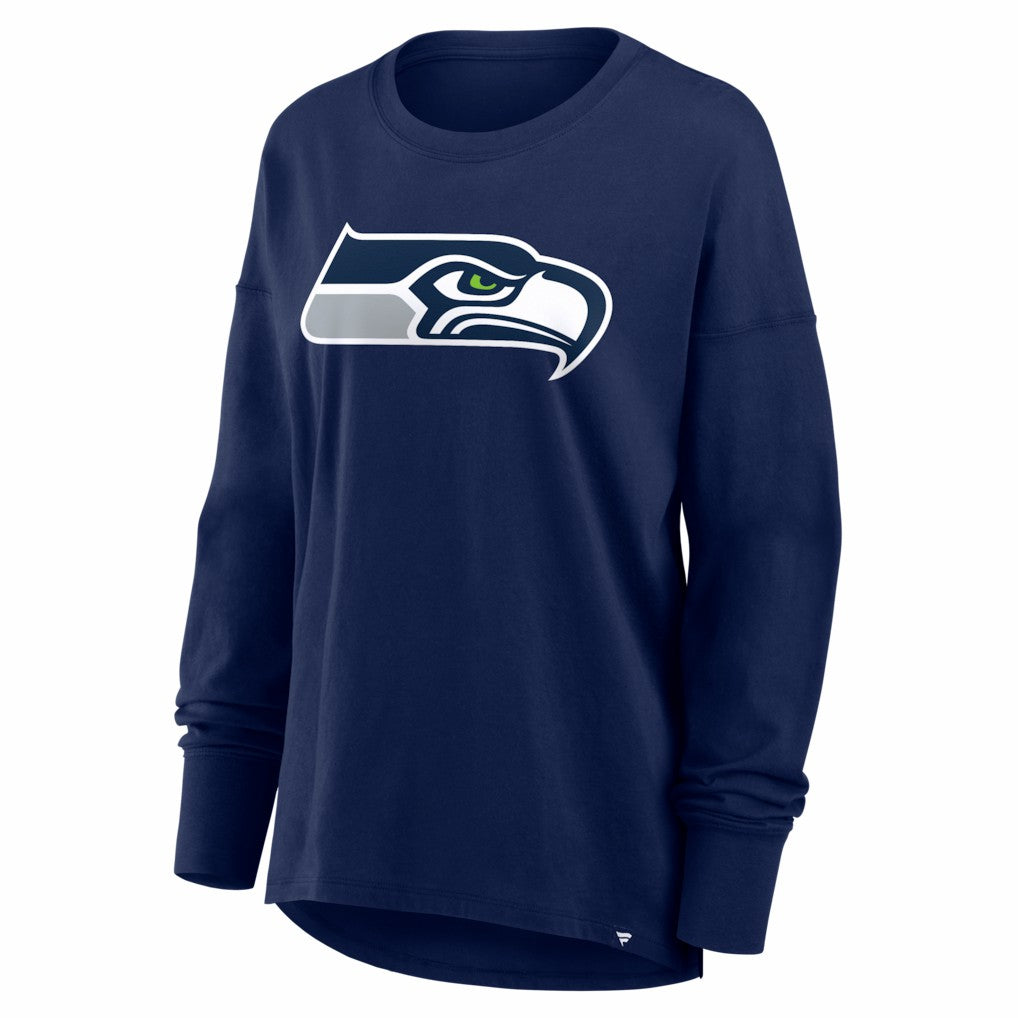 Seattle Seahawks Women's Essential Long Sleeve T-Shirt - College Navy - Fanatics