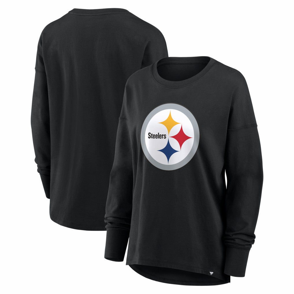 Pittsburgh Steelers Women's Essential Long Sleeve T-Shirt - Black - Fanatics