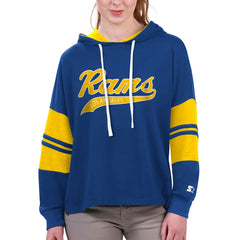 Los Angeles Rams Starter Women's Bump And Run Long Sleeve Hoodie T-Shirt - Royal - NFL