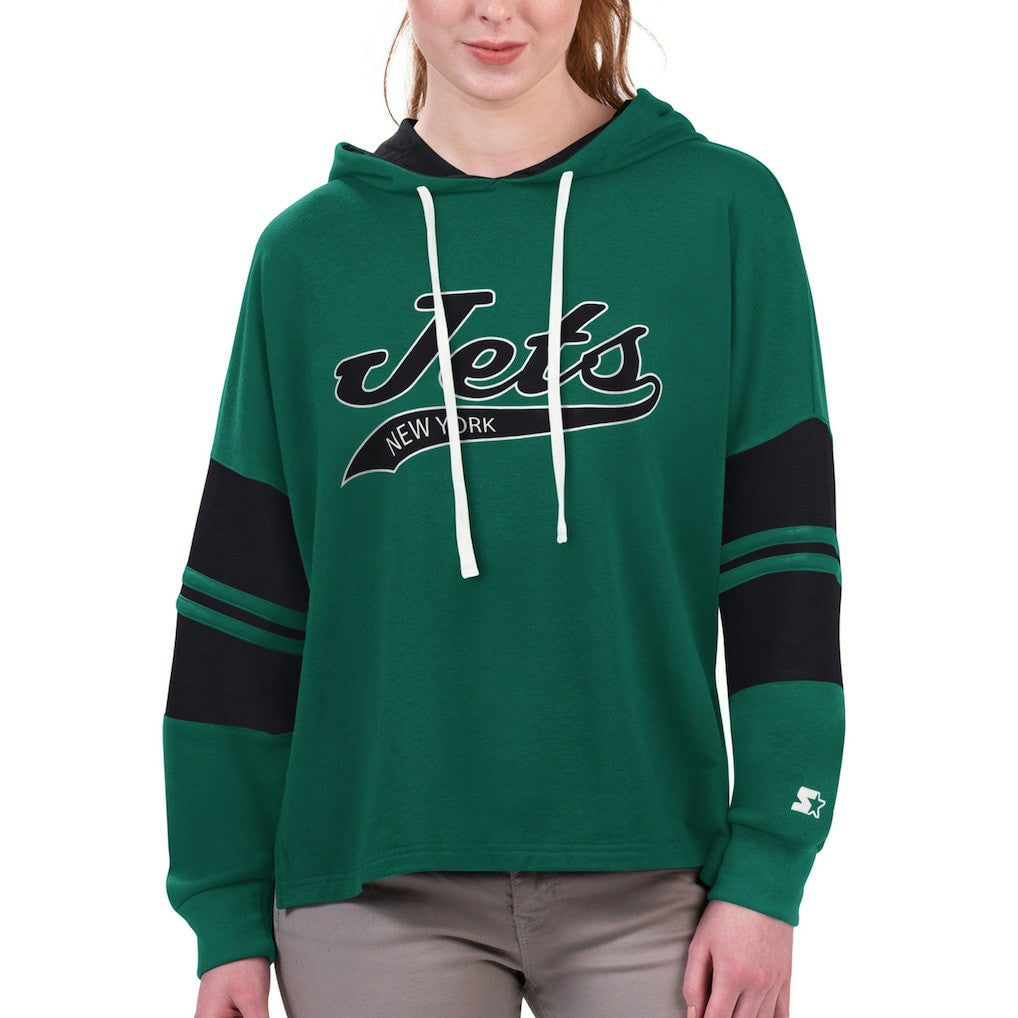 New York Jets Starter Women's Bump And Run Long Sleeve Hoodie T-Shirt - Green - NFL