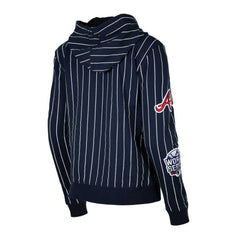Atlanta Braves New Era Women's Pinstripe Tri-Blend Full-Zip Hoodie Jacket Discount