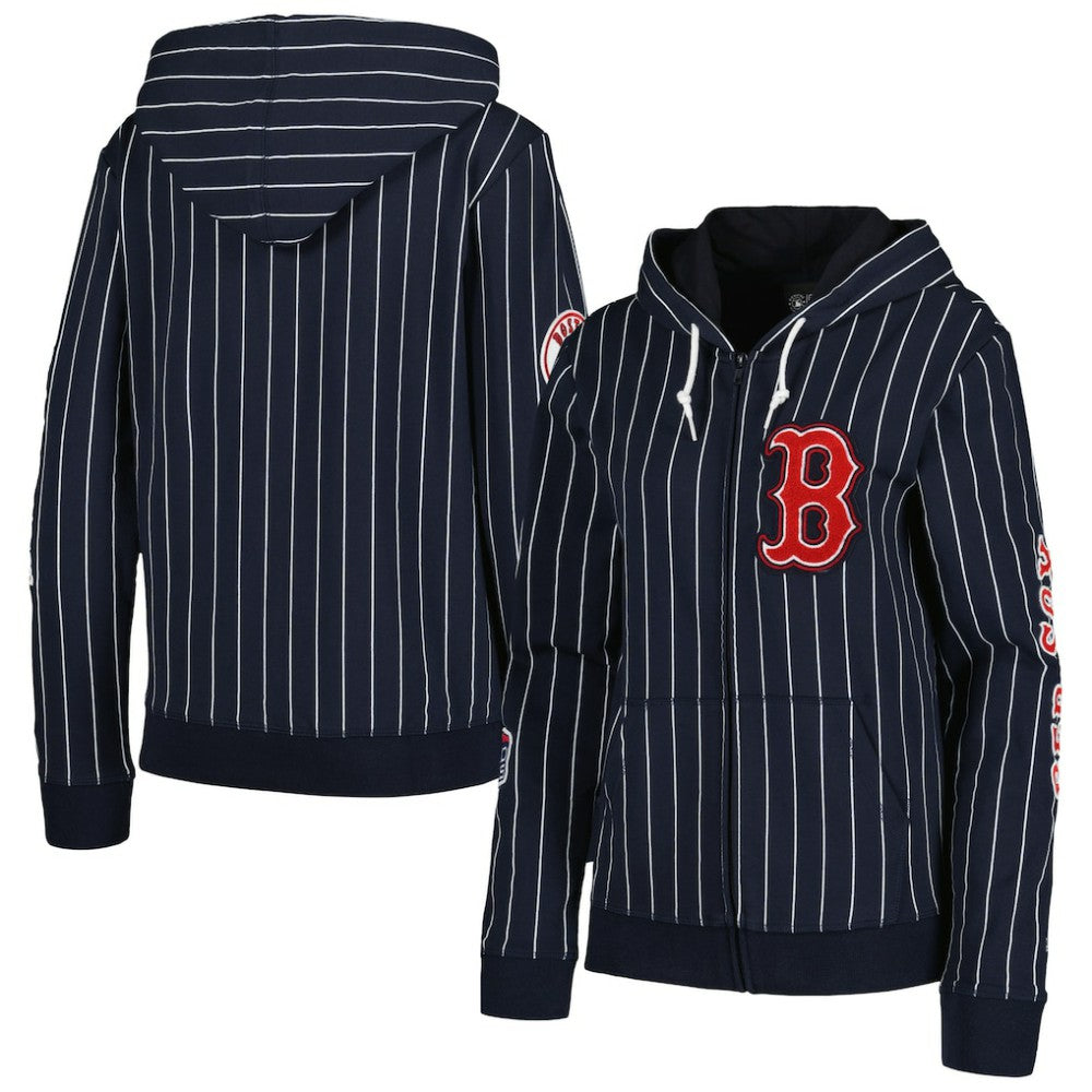 Boston Red Sox New Era Women's Pinstripe Tri-Blend Full-Zip Jacket Online