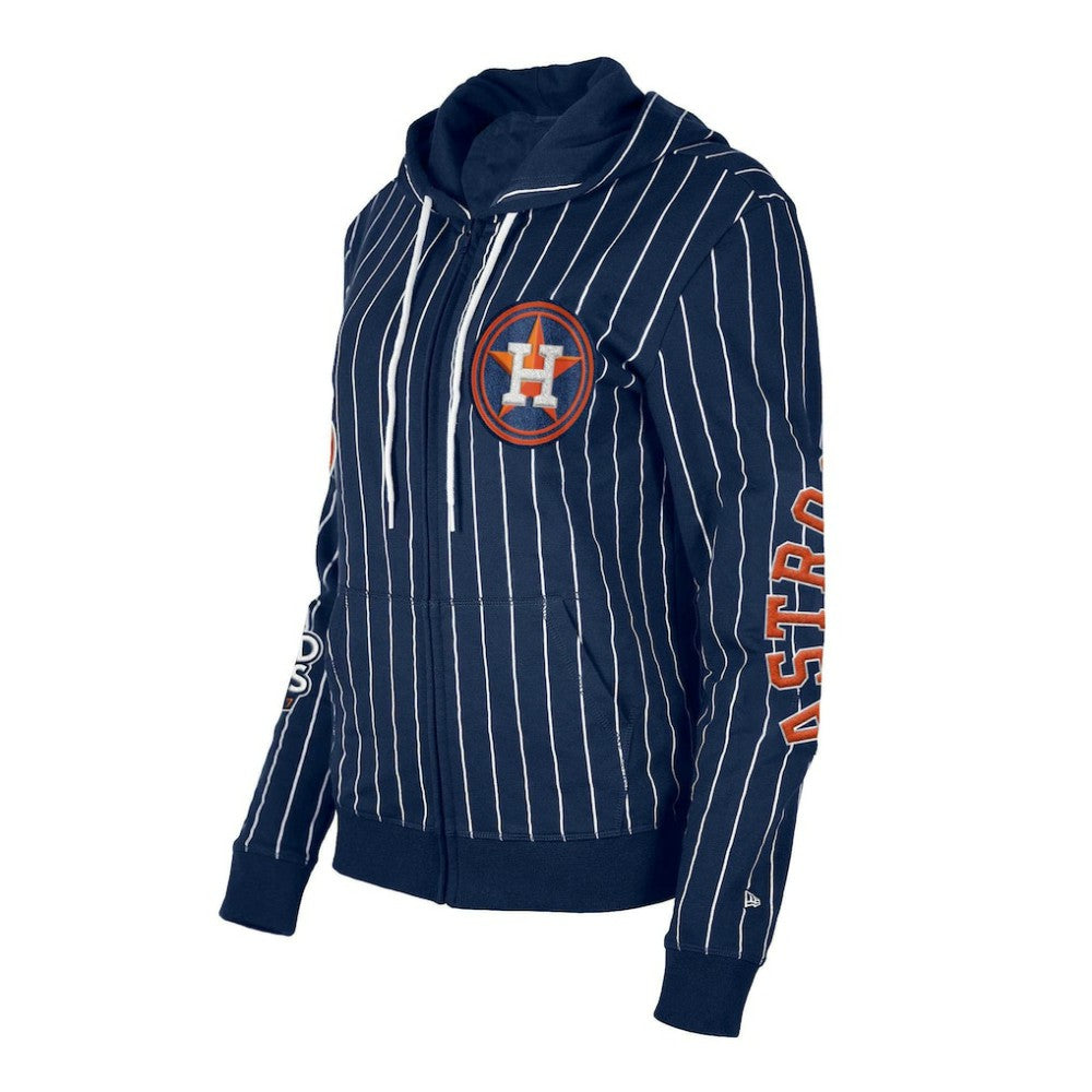 Houston Astros New Era Women's Pinstripe Tri-Blend Full-Zip Hoodie Jacket Online