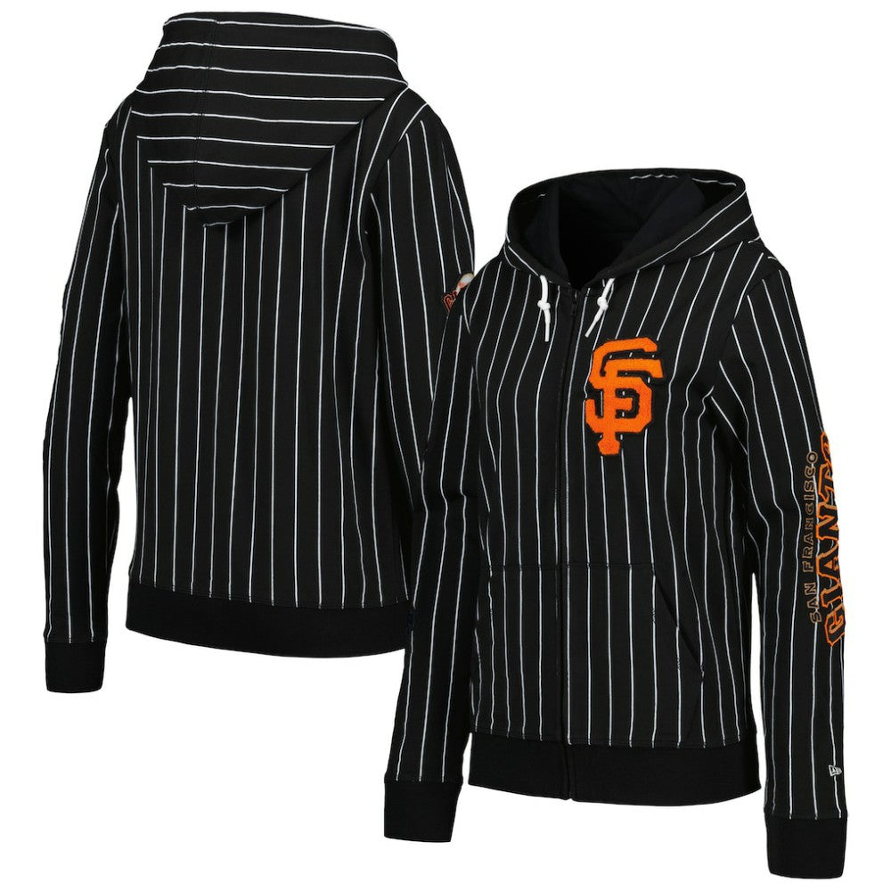 San Francisco Giants New Era Women's Pinstripe Tri-Blend Full-Zip Jacket Outlet