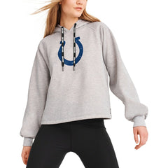 Indianapolis Colts DKNY Sport Women's Debbie Dolman Raglan Pullover Hoodie - Heather Gray - NFL
