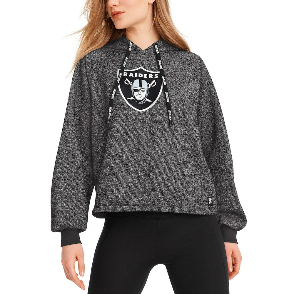 Las Vegas Raiders DKNY Sport Women's Debbie Dolman Raglan Pullover Hoodie - Black - NFL