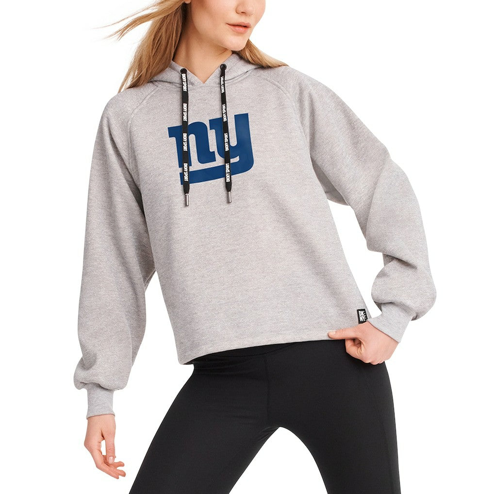 New York Giants DKNY Sport Women's Debbie Dolman Raglan Pullover Hoodie - Heather Gray - NFL