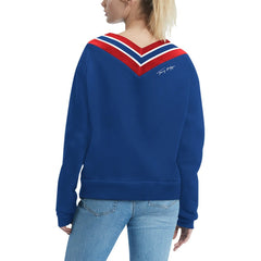 New York Giants Tommy Hilfiger Women's Heidi Raglan V-Neck Sweater - Royal - NFL
