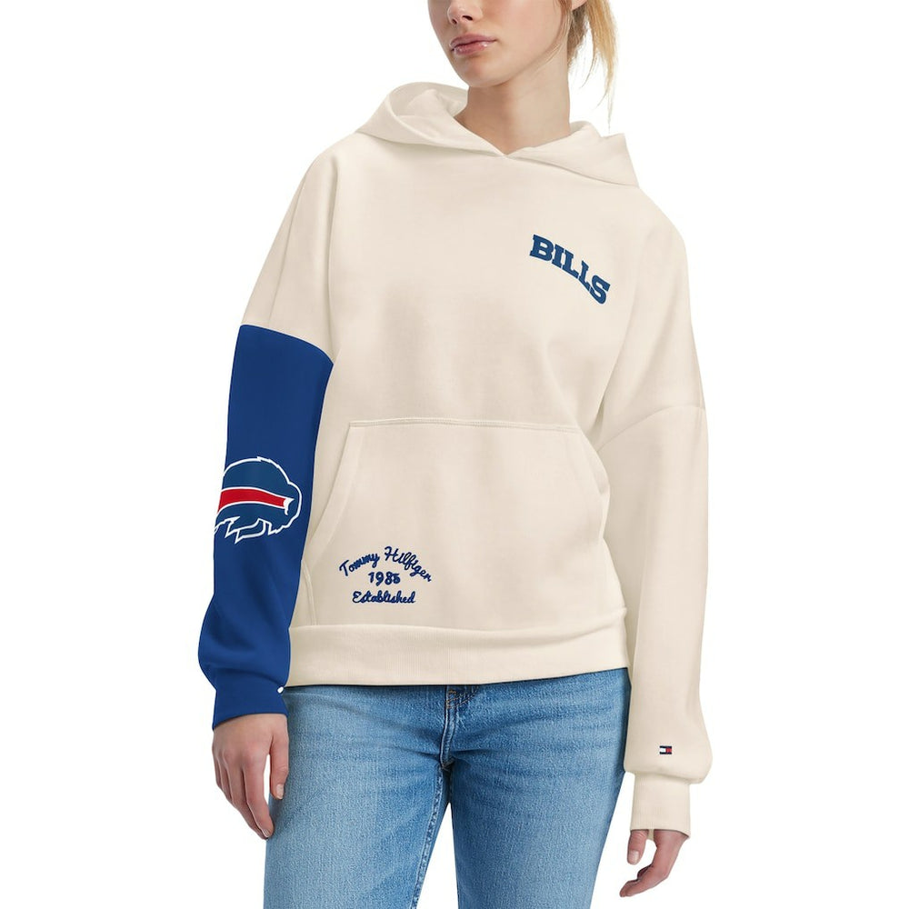 Buffalo Bills Tommy Hilfiger Women's Harriet Pullover Hoodie - Cream/Royal - NFL