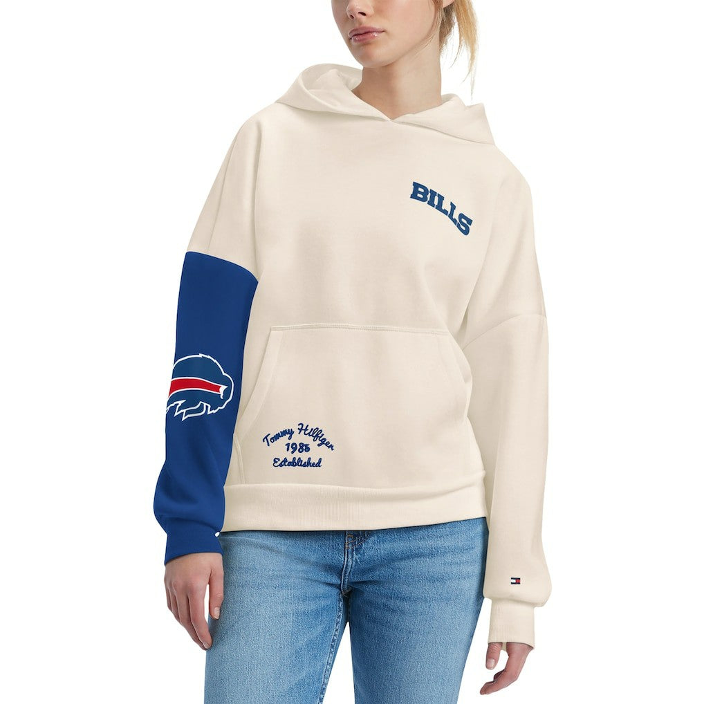 Buffalo Bills Tommy Hilfiger Women's Harriet Pullover Hoodie - Cream/Royal - NFL