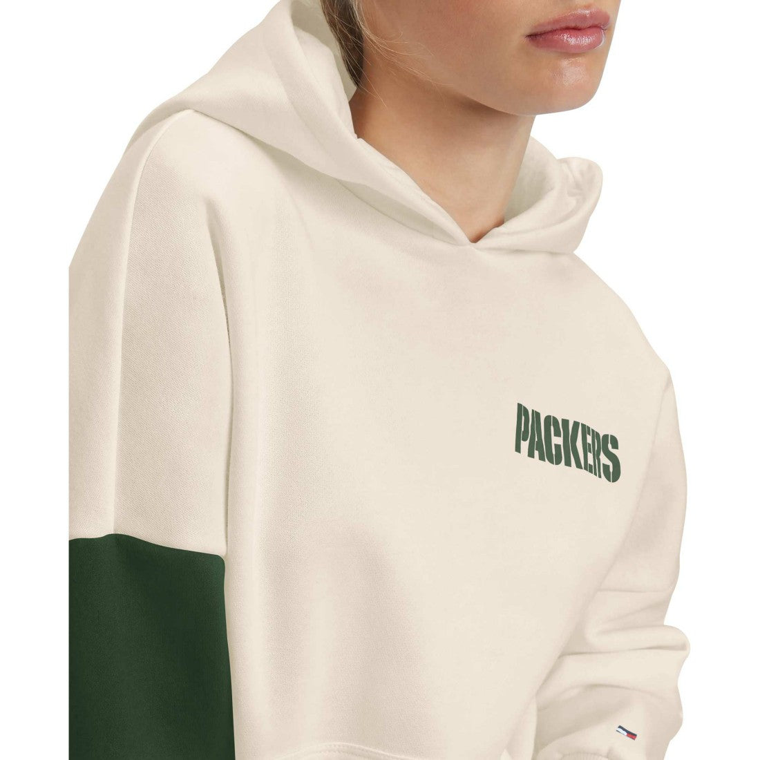 Green Bay Packers Tommy Hilfiger Women's Harriet Pullover Hoodie - Cream/Green - NFL