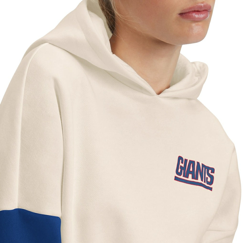 New York Giants Tommy Hilfiger Women's Harriet Pullover Hoodie - Cream/Royal - NFL