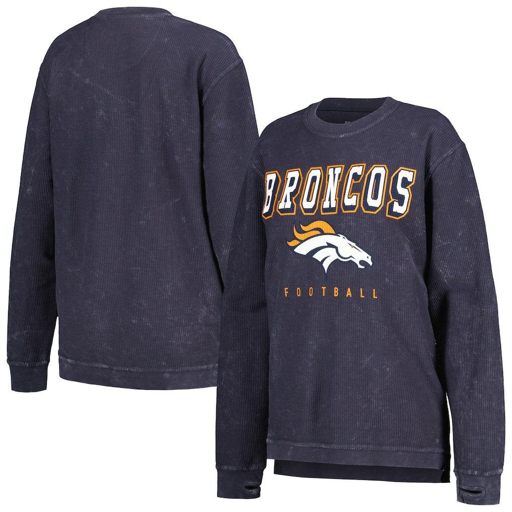 Denver Broncos G-III 4Her by Carl Banks Women's Comfy Cord Pullover Sweatshirt - Navy - NFL