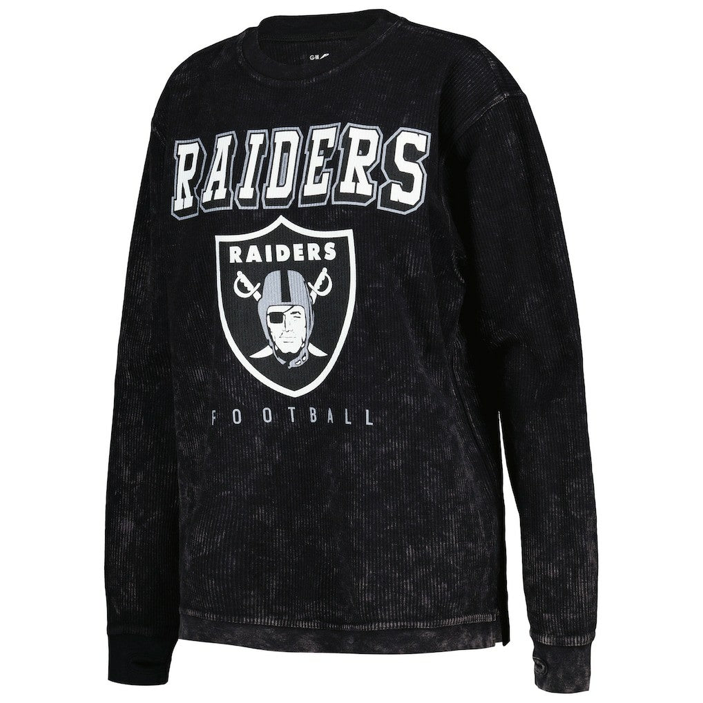Las Vegas Raiders G-III 4Her by Carl Banks Women's Comfy Cord Pullover Sweatshirt - Black - NFL