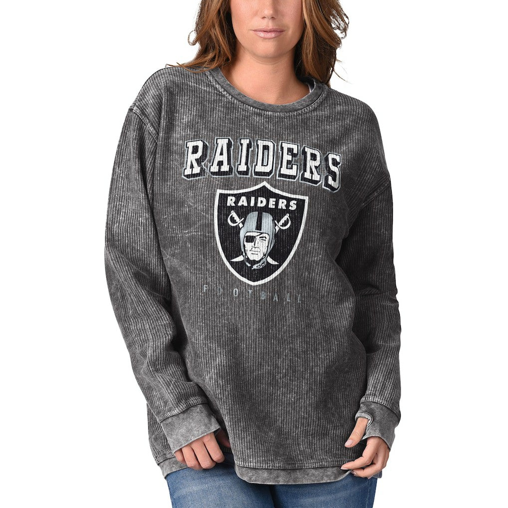 Las Vegas Raiders G-III 4Her by Carl Banks Women's Comfy Cord Pullover Sweatshirt - Black - NFL