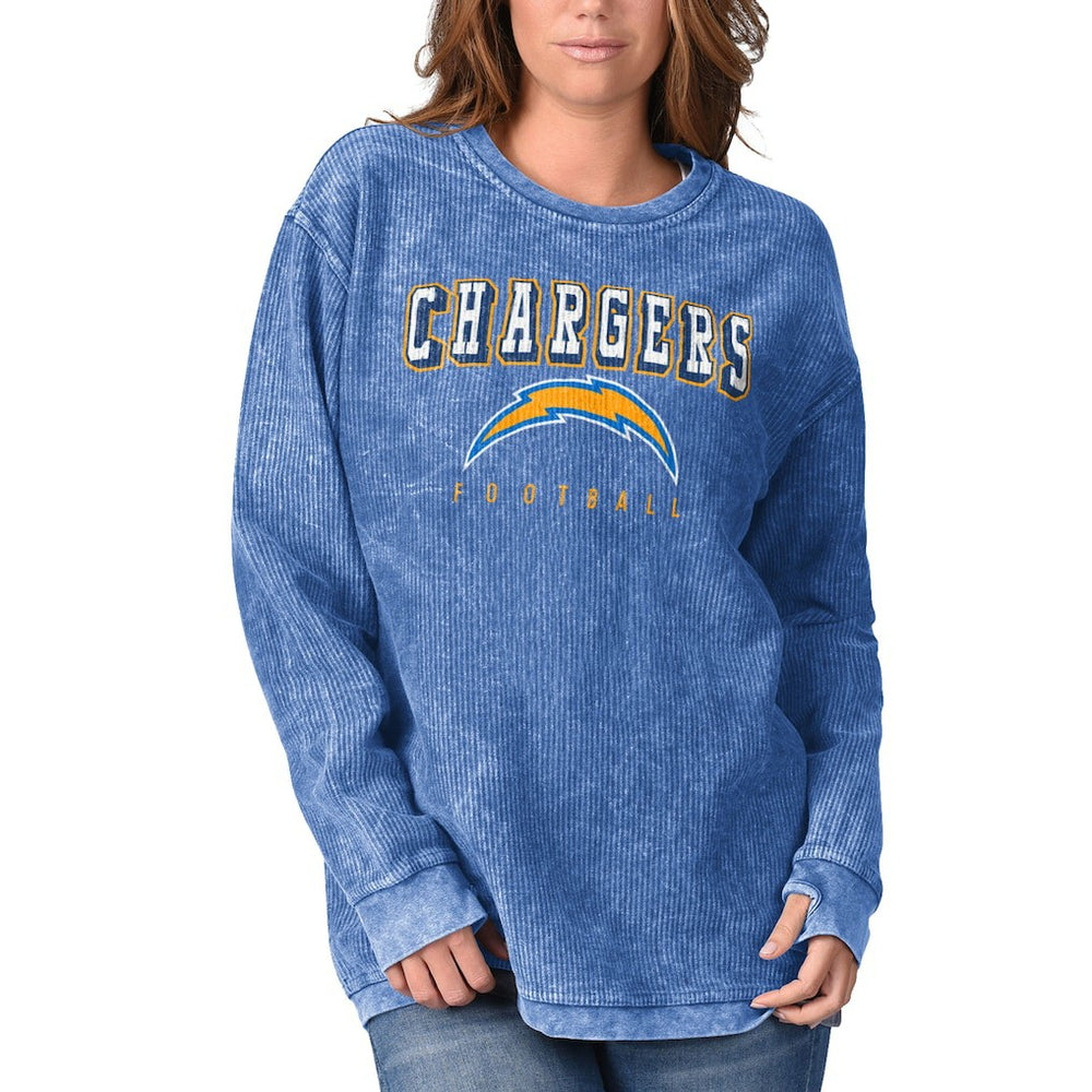 Los Angeles Chargers G-III 4Her by Carl Banks Women's Comfy Cord Pullover Sweatshirt - Powder Blue - NFL