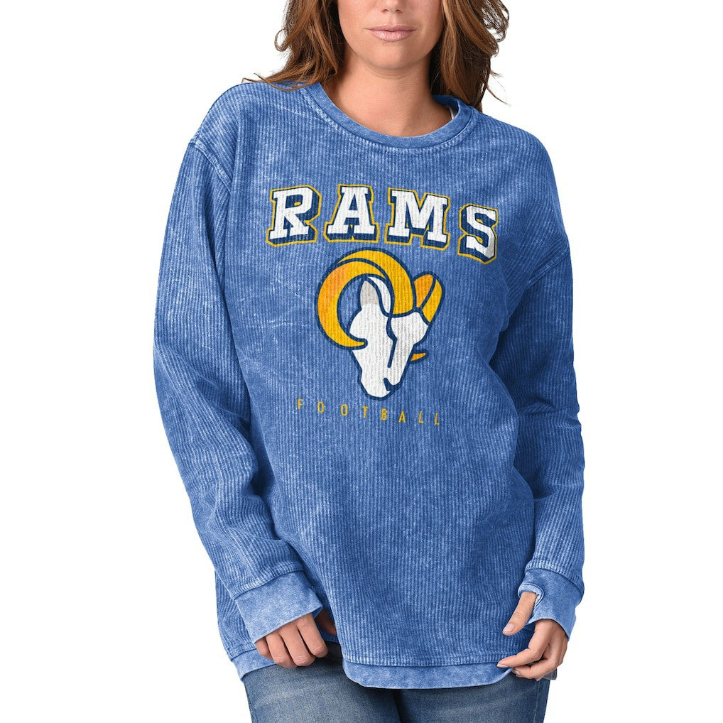 Los Angeles Rams G-III 4Her by Carl Banks Women's Comfy Cord Pullover Sweatshirt - Royal - NFL
