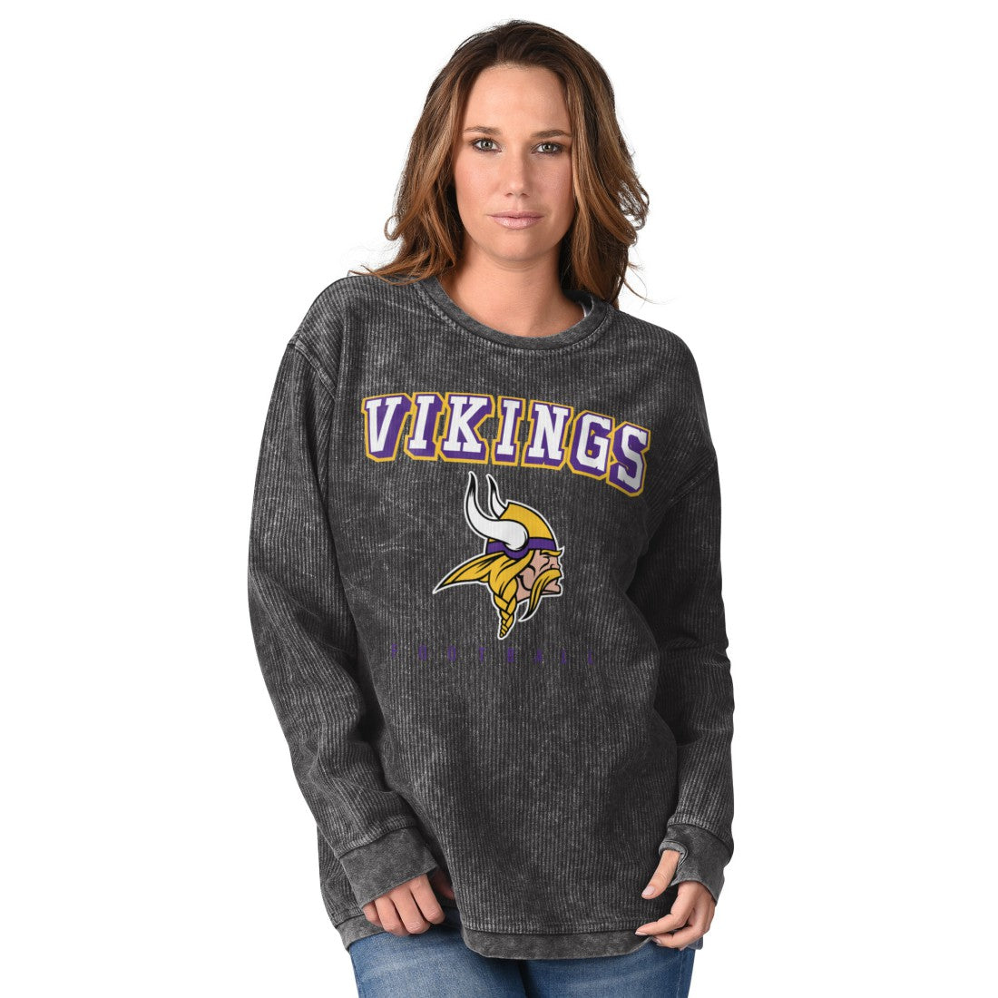 Minnesota Vikings G-III 4Her by Carl Banks Women's Comfy Cord Sweatshirt - Gray - NFL