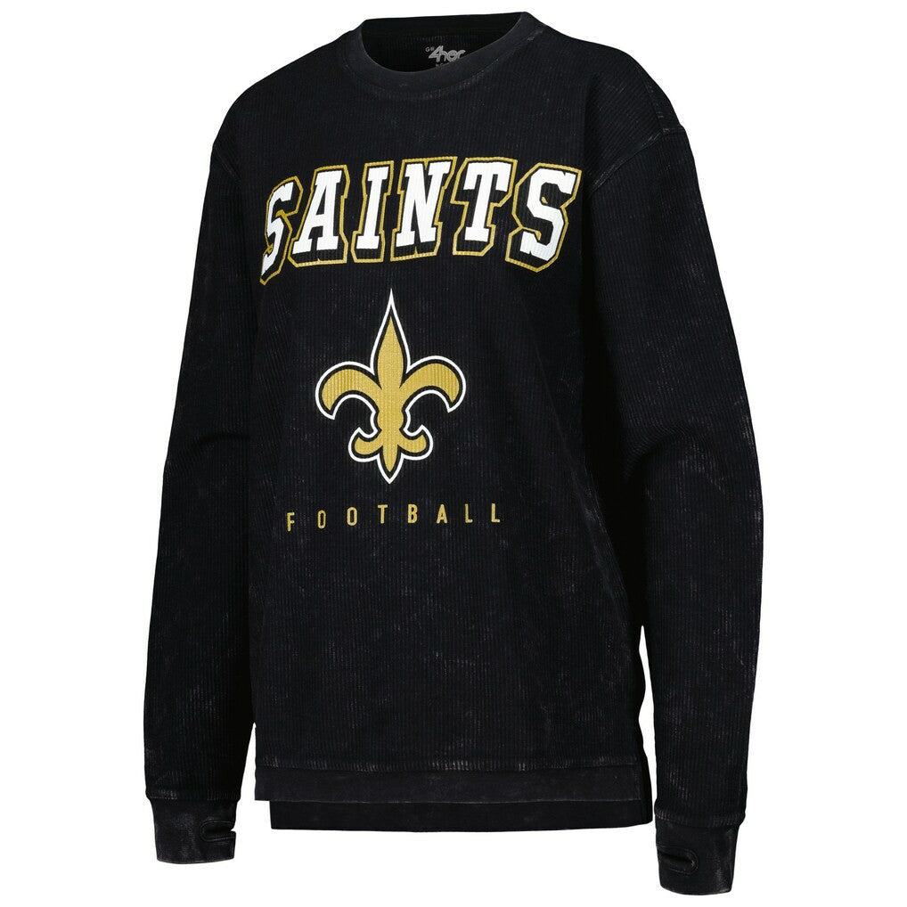 New Orleans Saints G-III 4Her by Carl Banks Women's Comfy Cord Pullover Sweatshirt - Black - NFL