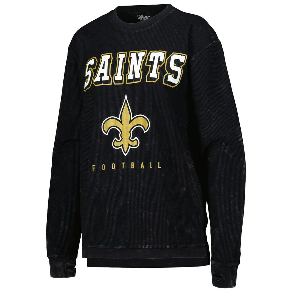 New Orleans Saints G-III 4Her by Carl Banks Women's Comfy Cord Pullover Sweatshirt - Black - NFL