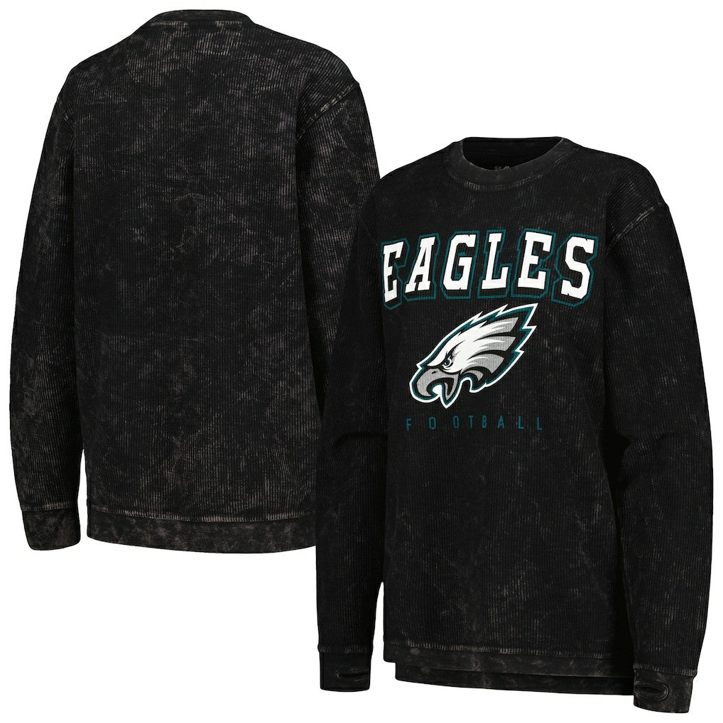 Philadelphia Eagles G-III 4Her by Carl Banks Women's Comfy Cord Pullover Sweatshirt - Black - NFL