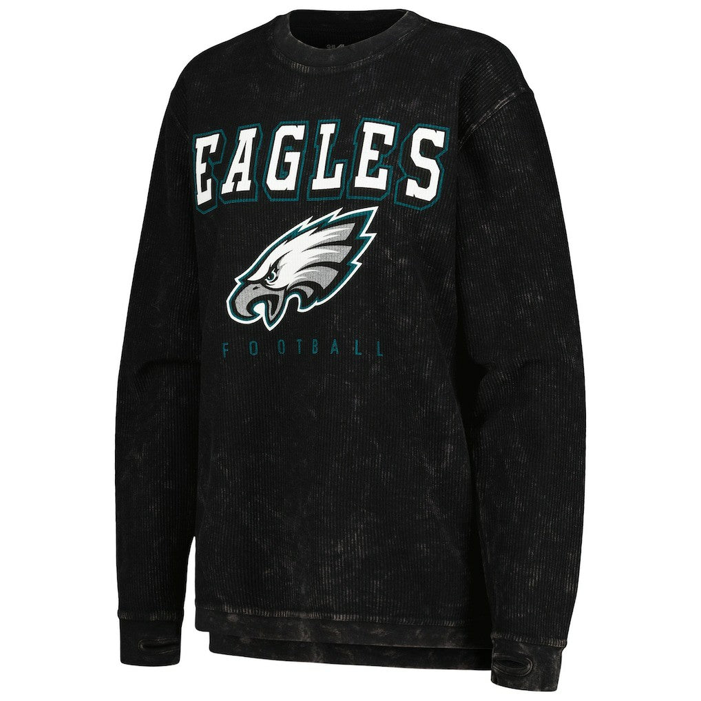 Philadelphia Eagles G-III 4Her by Carl Banks Women's Comfy Cord Pullover Sweatshirt - Black - NFL