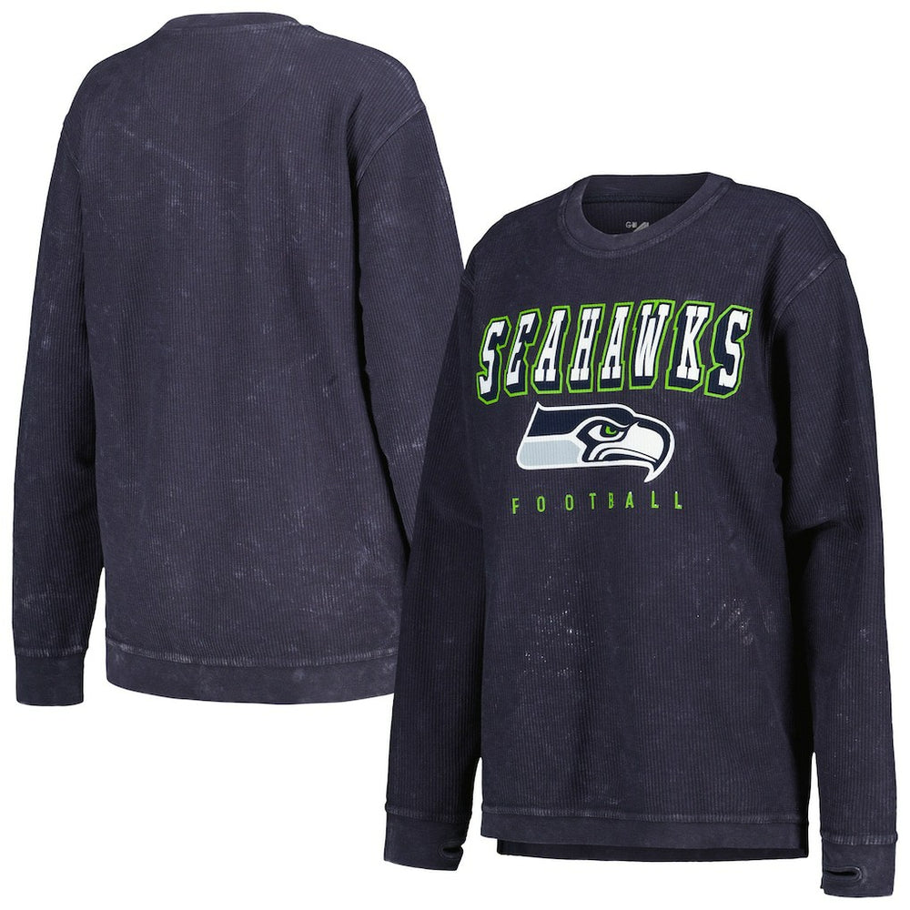 Seattle Seahawks G-III 4Her by Carl Banks Women's Comfy Cord Pullover Sweatshirt - College Navy - NFL