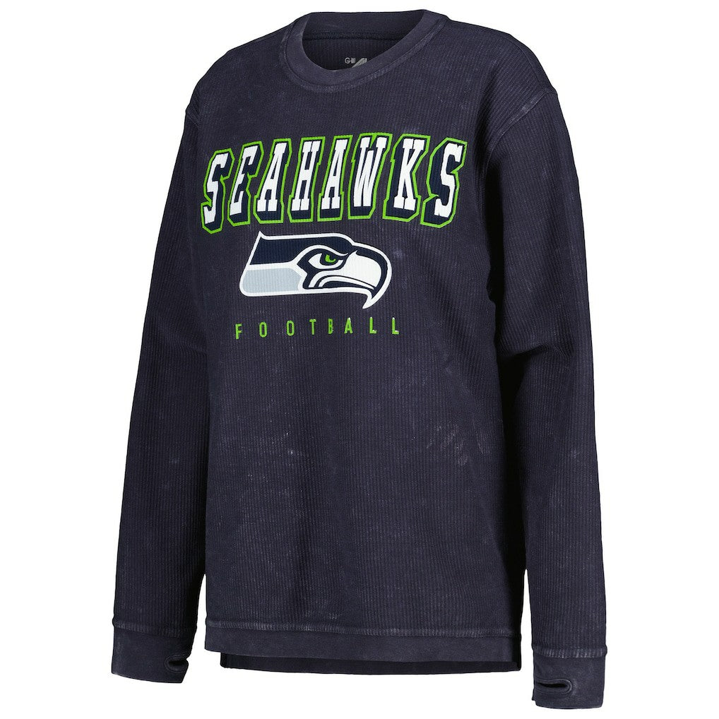 Seattle Seahawks G-III 4Her by Carl Banks Women's Comfy Cord Pullover Sweatshirt - College Navy - NFL