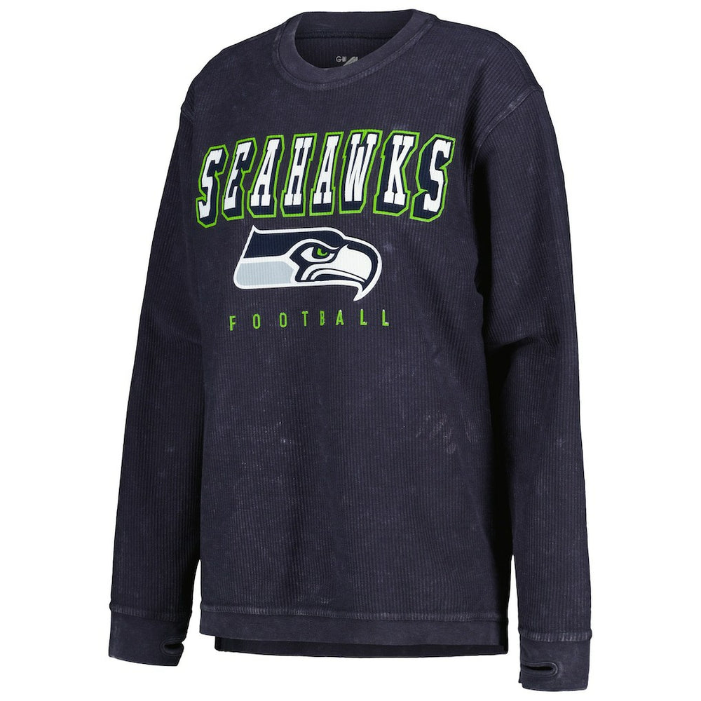 Seattle Seahawks G-III 4Her by Carl Banks Women's Comfy Cord Pullover Sweatshirt - College Navy - NFL