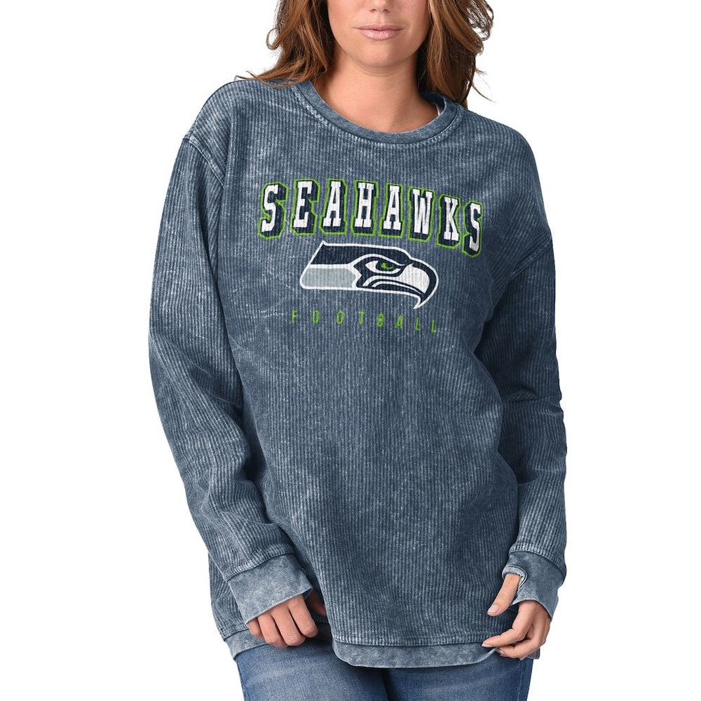Seattle Seahawks G-III 4Her by Carl Banks Women's Comfy Cord Pullover Sweatshirt - College Navy - NFL
