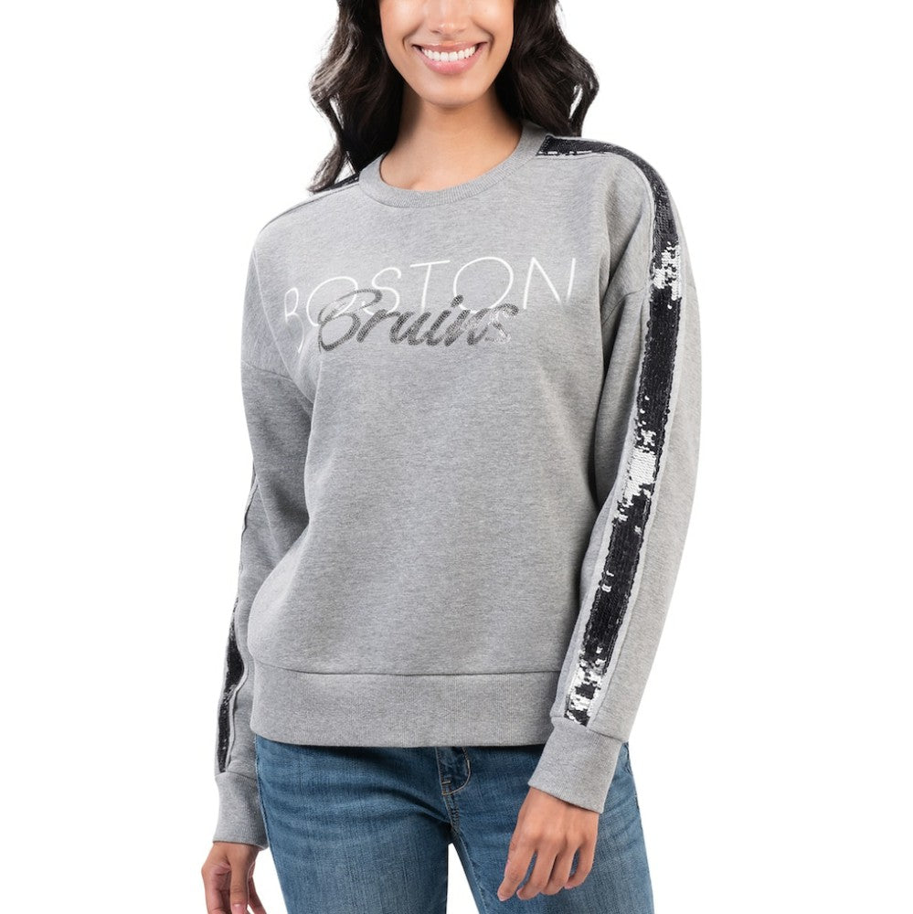 Boston Bruins G-III 4Her by Carl Banks Women's Penalty Box Pullover Sweatshirt - Gray | NHL online