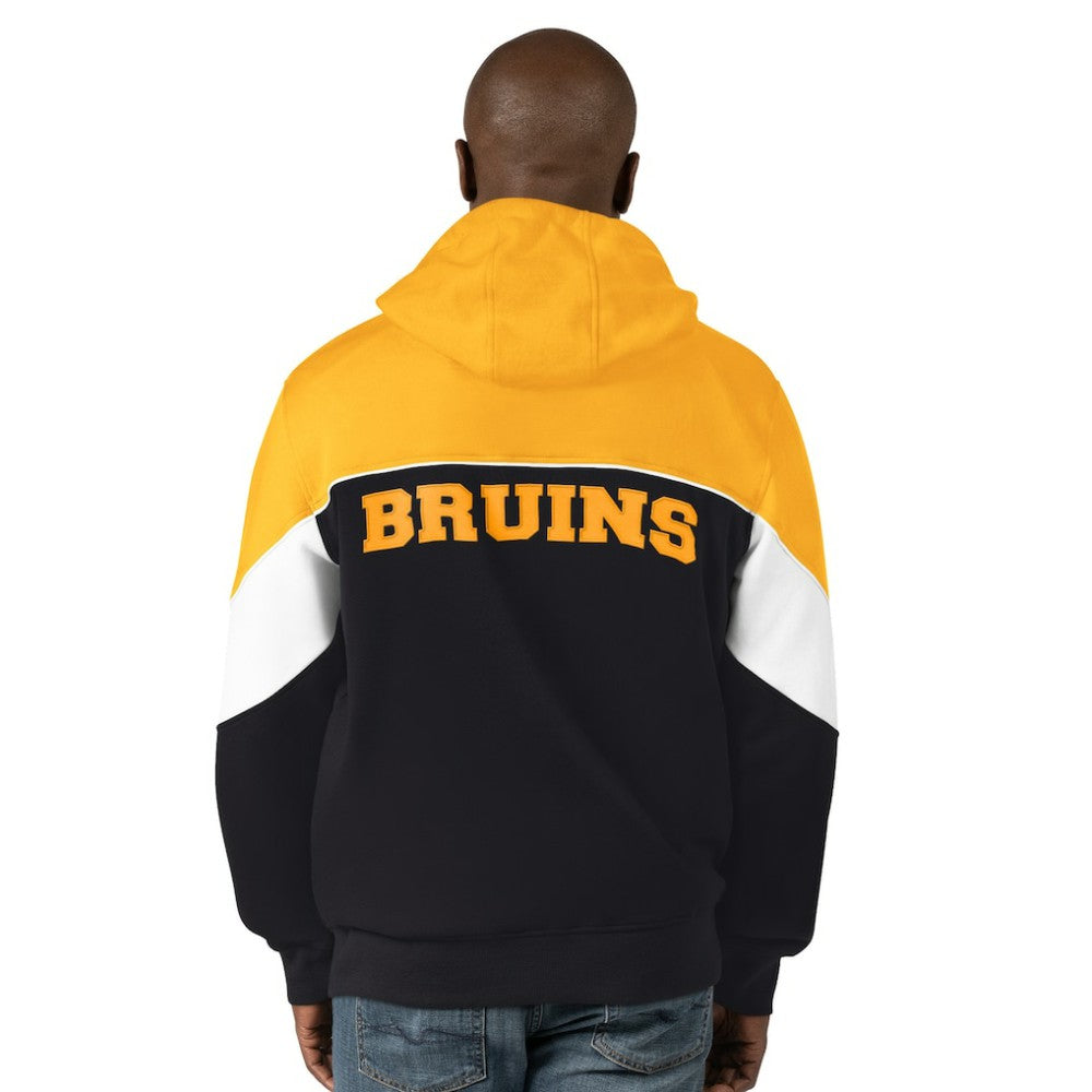 Boston Bruins Starter Power Forward Full-Zip Hoodie - Black/Gold | NHL Clearance