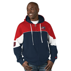 Columbus Blue Jackets Starter Power Forward Full-Zip Hoodie - Navy/Red | NHL sale
