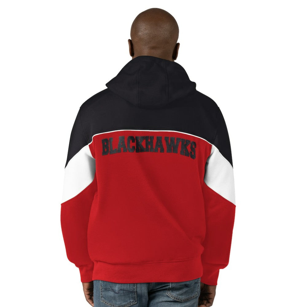 Chicago Blackhawks Starter Power Forward Full-Zip Hoodie - Red/Black | NHL near me