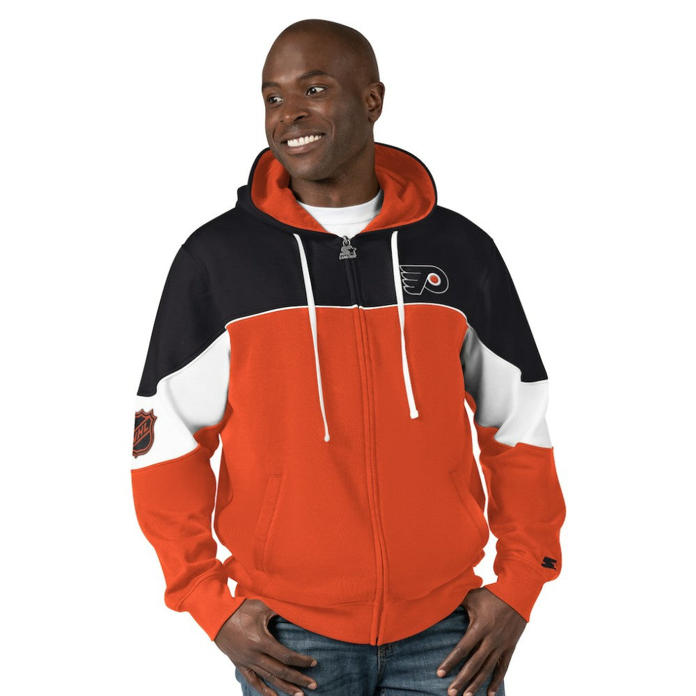Philadelphia Flyers Starter Power Forward Full-Zip Hoodie - Black/Orange | NHL online