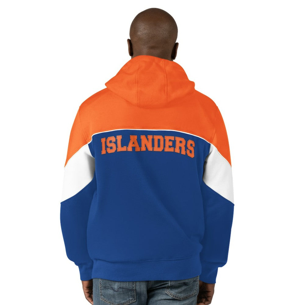 New York Islanders Starter Power Forward Full-Zip Hoodie - Royal/Orange | NHL Clearance