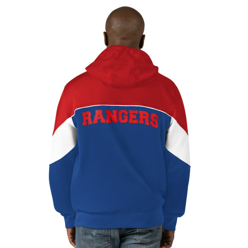 New York Rangers Starter Power Forward Full-Zip Hoodie - Blue/Red | NHL sale