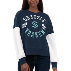 Seattle Kraken G-III 4Her by Carl Banks Women's Team Pride Pullover Sweatshirt - Deep Sea Blue | NHL Clearance