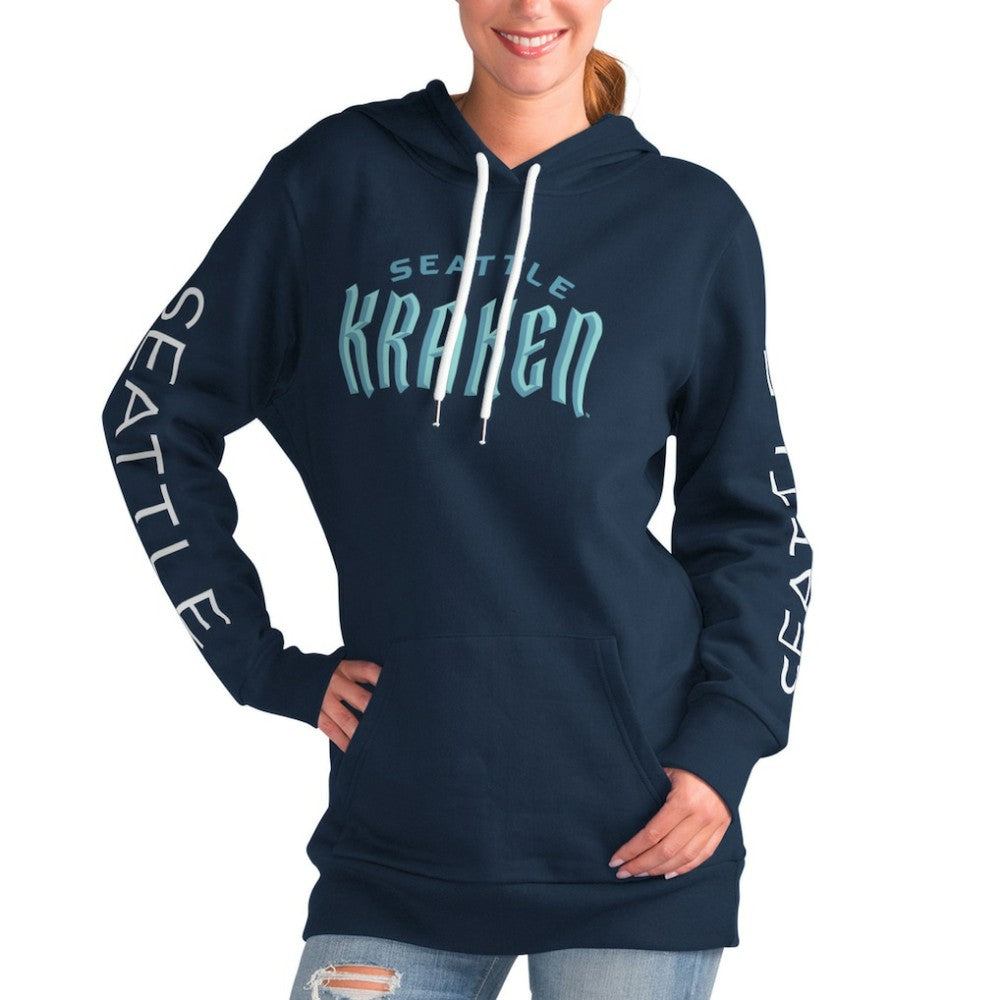 Seattle Kraken G-III 4Her by Carl Banks Women's Overtime Pullover Hoodie - Deep Sea Blue | NHL on sale