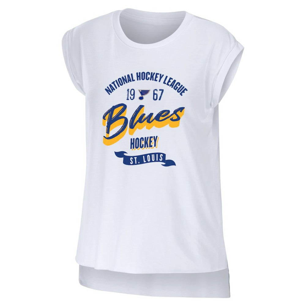St. Louis Blues WEAR by Erin Andrews Women's Domestic Tank Top - White | NHL online