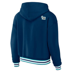 Seattle Kraken WEAR by Erin Andrews Women's Lace-Up Pullover Hoodie - Blue | NHL Lifestyle