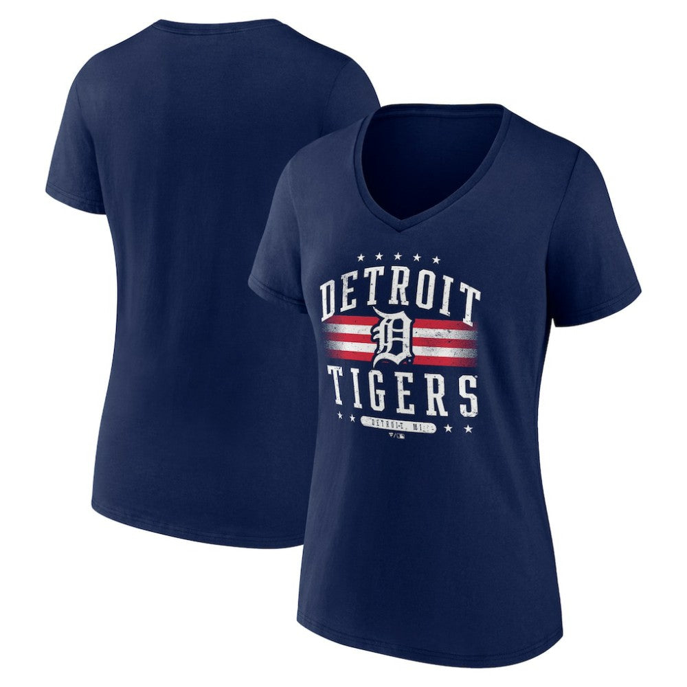 Detroit Tigers Women's Americana Team V-Neck T-Shirt Discount