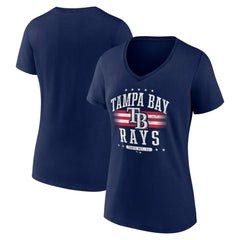 Tampa Bay Rays Women's Americana Team V-Neck T-Shirt for sale